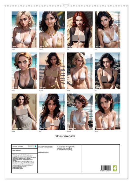 Produktbild: Bikini-Serenade (Wandkalender 2026 DIN A2 hoch), CALVENDO Monatskalender