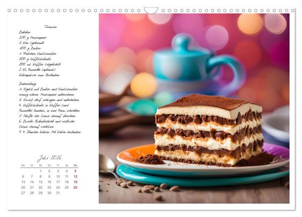 Produktbild: Naschkatzentr&auml;ume - S&uuml;ndhaft leckere Desserts mit einfachen Rezepten (Wandkalender 2026 DIN A3 quer), CALVENDO Monatskalender