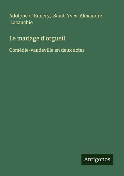 Produktbild: Le mariage d'orgueil