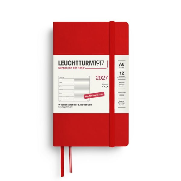 Produktbild: Wochenkalender & Notizbuch Pocket (A6) 2027, Softcover, Cherry, Deutsch