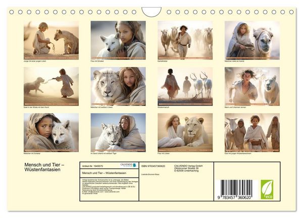 Produktbild: Mensch und Tier &ndash; W&uuml;stenfantasien (Wandkalender 2026 DIN A4 quer), CALVENDO Monatskalender