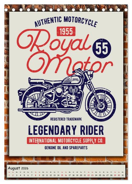 Produktbild: Motorrad - nostalgische Momente (Tischkalender 2026 DIN A5 hoch), CALVENDO Monatskalender