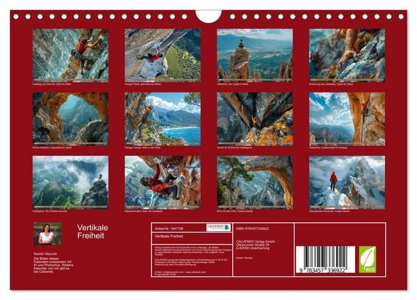 Produktbild: Vertikale Freiheit (Wandkalender 2026 DIN A4 quer), CALVENDO Monatskalender