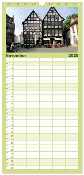Produktbild: Familienplaner 2026 - Willkommen in ERFURT mit 5 Spalten (Wandkalender, 21 x 45 cm) CALVENDO