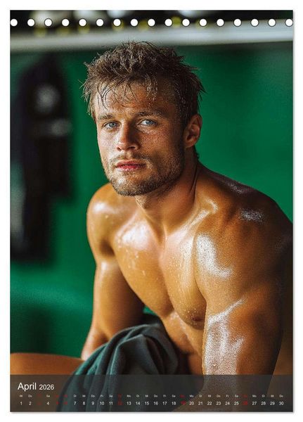 Produktbild: SEXY M&Auml;NNER - Muskeln im M&auml;nnerkalender (Tischkalender 2026 DIN A5 hoch), CALVENDO Monatskalender