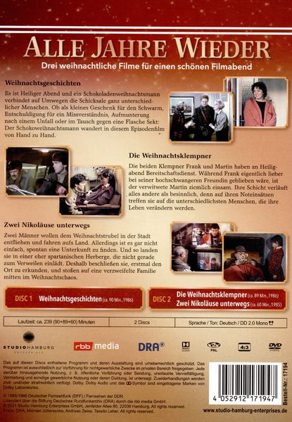 Produktbild: Alle Jahre wieder (Weihnachtsgeschichten / Die Weihnachtsklempner / Zwei Nikol&auml;use unterwegs) (DDR-TV-Archiv) [ 2 DVDs]