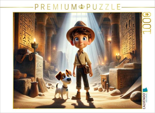 Produktbild: CALVENDO Puzzle Geheimnisse des Sandes: Max und Buddys &auml;gyptisches R&auml;tsel | 1000 Teile Lege-Gr&ouml;&szlig;e 64x48cm Foto-Puzzle f&uuml;r gl&uuml;ckliche Stunden