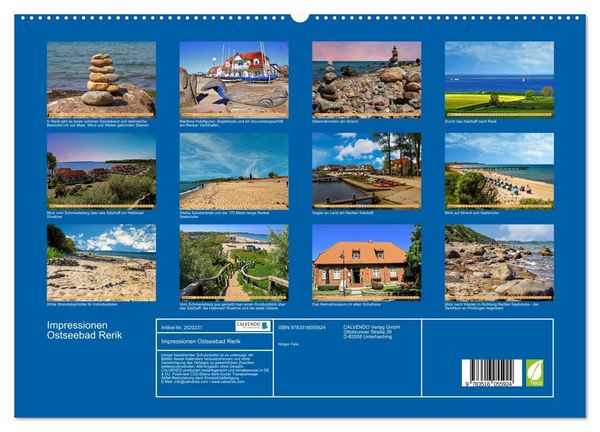 Produktbild: Impressionen Ostseebad Rerik (hochwertiger Premium Wandkalender 2026 DIN A2 quer), Kunstdruck in Hochglanz