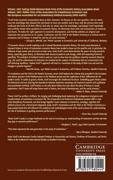 Produktbild: Institutions and the Path to the Modern Economy