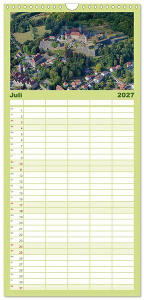 Produktbild: Familienplaner 2027 - Oberfranken aus der Vogelperspektive mit 5 Spalten (Wandkalender, 21 x 45 cm) CALVENDO