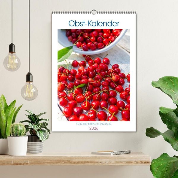 Produktbild: Obst Kalender - GESUND DURCH DAS JAHR (Wandkalender 2026 DIN A2 hoch), CALVENDO Monatskalender