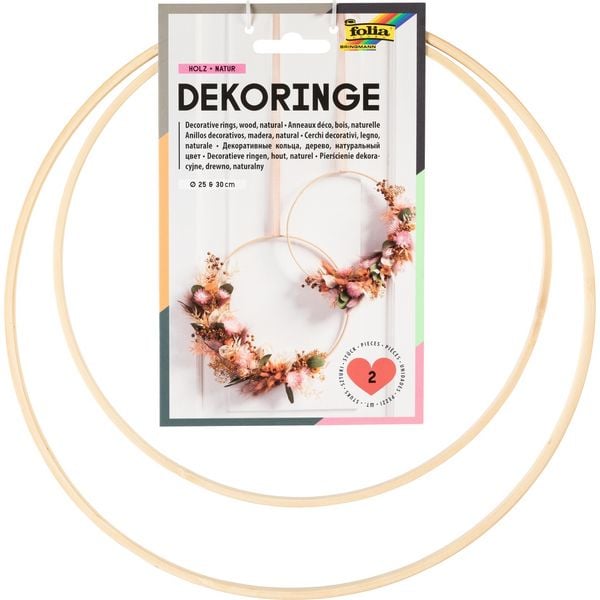 Produktbild: FOLIA&reg; Deko-Ringe, Holz braun &Oslash; 250 + 300 mm