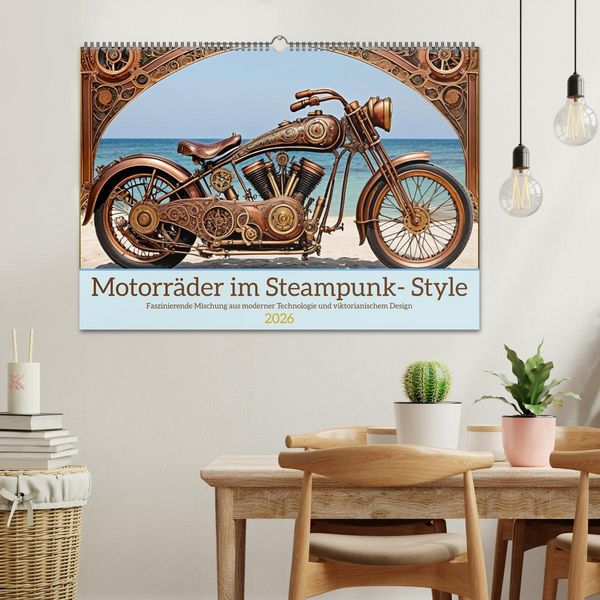 Produktbild: Motorr&auml;der im Steampunk-Style (Wandkalender 2026 DIN A2 quer), CALVENDO Monatskalender