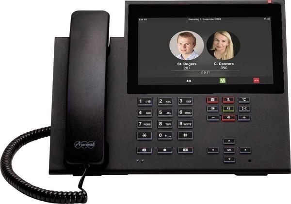 Auerswald COMfortel D-600 Schnurgebundenes Telefon, VoIP Freisprechen, Headsetanschluss, Optische Anrufsignalisierung, Touchscreen, WLAN