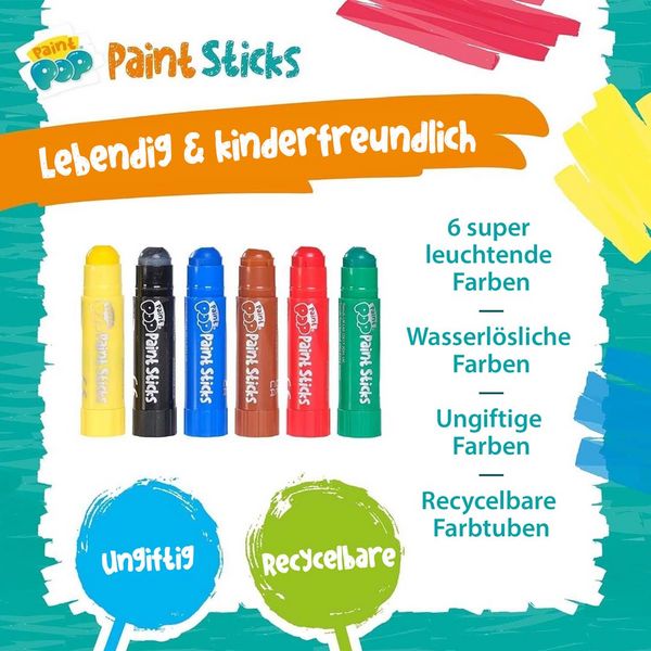 Produktbild: Paint Pop: Paint Sticks 6-Pack (klassische Farben)