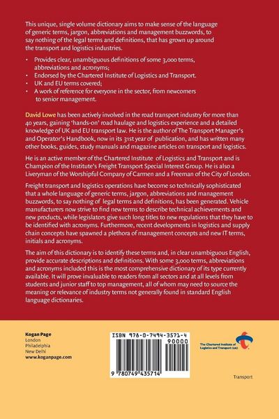 Produktbild: Dictionary of Transport and Logistics