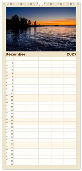 Produktbild: Familienplaner 2027 - Finnlands raue Sch&ouml;nheit mit 5 Spalten (Wandkalender, 21 x 45 cm) CALVENDO