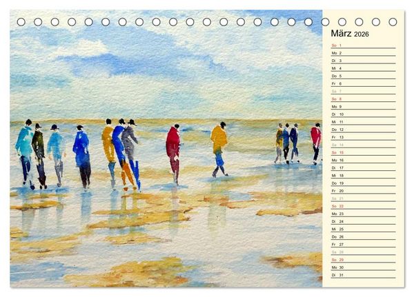 Produktbild: Aquarelle - Fischland-Dar&szlig; (Tischkalender 2026 DIN A5 quer), CALVENDO Monatskalender