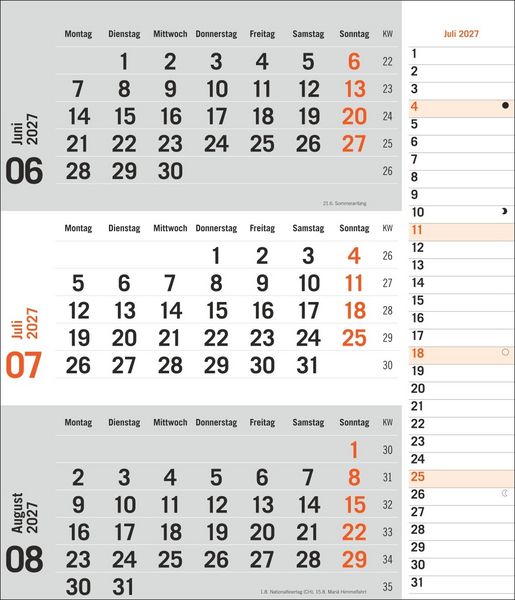 Produktbild: times&more 3-Monatsplaner, orange 2027