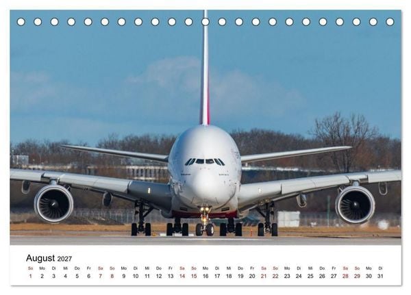 Produktbild: Airbus A380 - K&ouml;nig der L&uuml;fte (Tischkalender 2027 DIN A5 quer), CALVENDO Monatskalender