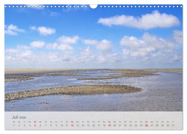 Produktbild: Salzwiesen, Schafe und Watt - Westerhever, ein Naturparadies an der Nordsee (Wandkalender 2026 DIN A3 quer), CALVENDO Monatskalender