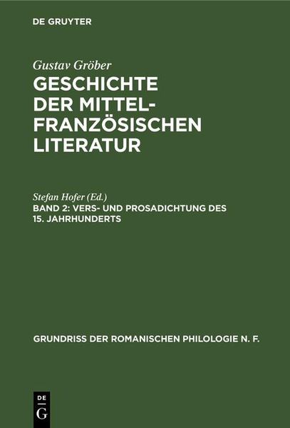Produktbild: Vers- und Prosadichtung des 15. Jahrhunderts