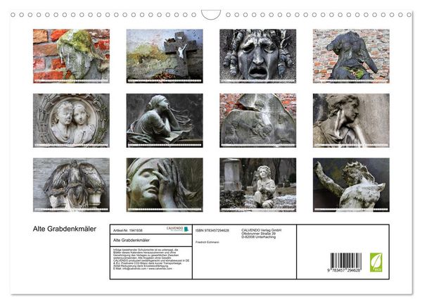 Produktbild: Alte Grabdenkm&auml;ler (Wandkalender 2026 DIN A3 quer), CALVENDO Monatskalender