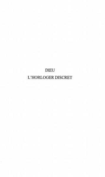 Produktbild: Dieu l'horloger discret
