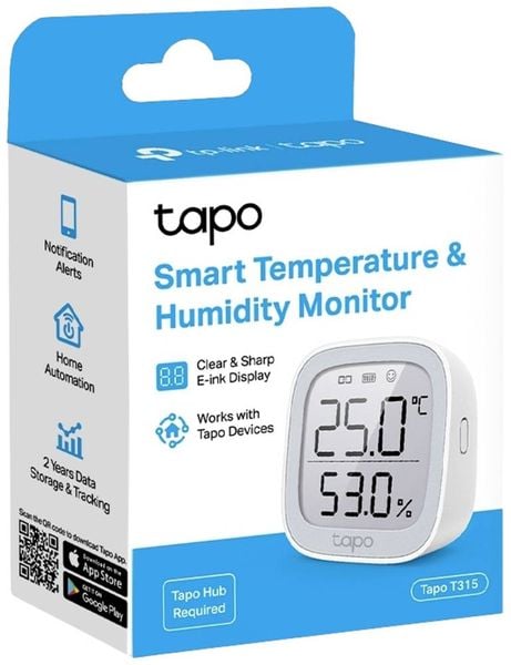 TAPO T315 Temperatur- und Feuchtigkeitsmonitor Sensor, Weiß Zubehör Heiz- &  Klimageräte