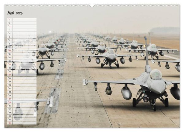 Produktbild: Luftwaffe. Kampfflugzeuge der USA (Wandkalender 2026 DIN A2 quer), CALVENDO Monatskalender