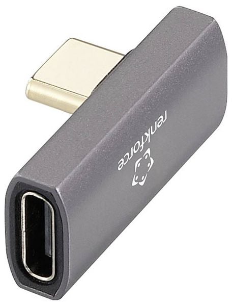 Renkforce USB4®, USB-C® Adapter [1x USB-C® Stecker - 1x USB-C® Buchse] RF-3778672 8K UHD, 90° nach rechts gewinkelt