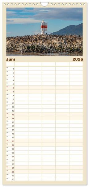 Produktbild: Familienplaner 2026 - Patagonien, Tierra del Fuego: Am Rand der Welt mit 5 Spalten (Wandkalender, 21 x 45 cm) CALVENDO