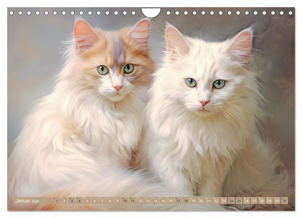 Produktbild: Katzen im Pastellstil (Wandkalender 2026 DIN A4 quer), CALVENDO Monatskalender