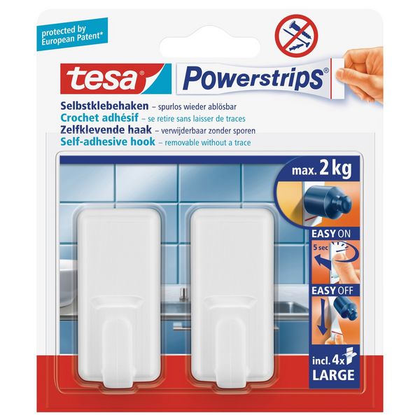 TESA Powerstrips Haken Large, weiss