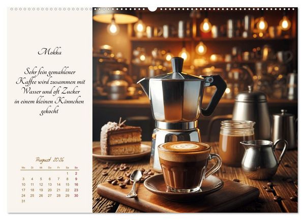 Produktbild: KI - Kaffee und Genuss 12 Monate im Aroma (hochwertiger Premium Wandkalender 2026 DIN A2 quer), Kunstdruck in Hochglanz