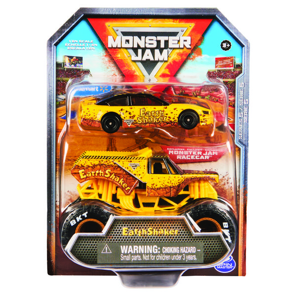 Produktbild: Monster Jam, Truck und Rennauto in einem Set, Ma&szlig;stab 1:64