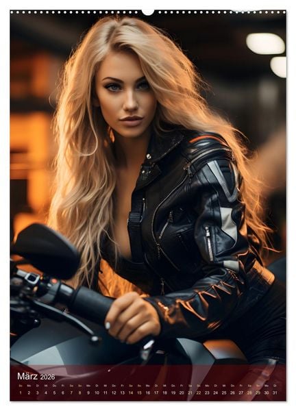 Produktbild: Bikes and Girls: Sexy M&auml;dels auf hei&szlig;en Mottorr&auml;dern (hochwertiger Premium Wandkalender 2026 DIN A2 hoch), Kunstdruck in Hochglanz