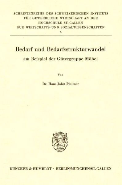 Produktbild: Bedarf und Bedarfsstrukturwandel