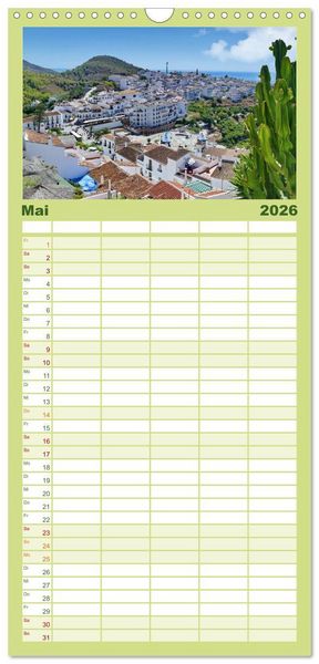 Produktbild: Familienplaner 2026 - Andalusien, blaues Meer und historische Bauwerke mit 5 Spalten (Wandkalender, 21 x 45 cm) CALVENDO