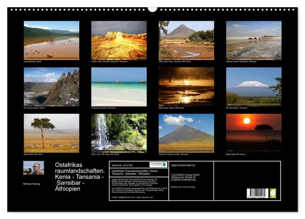 Produktbild: Ostafrikas Traumlandschaften. Kenia - Tansania - Sansibar - &Auml;thiopien (Wandkalender 2026 DIN A2 quer), CALVENDO Monatskalender