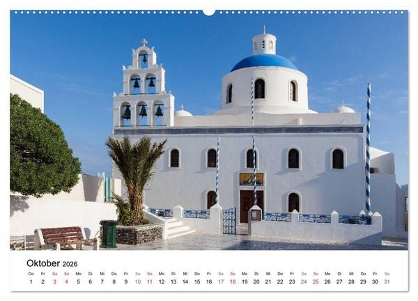 Produktbild: Santorini - Am Krater des Vulkans (Wandkalender 2026 DIN A2 quer), CALVENDO Monatskalender