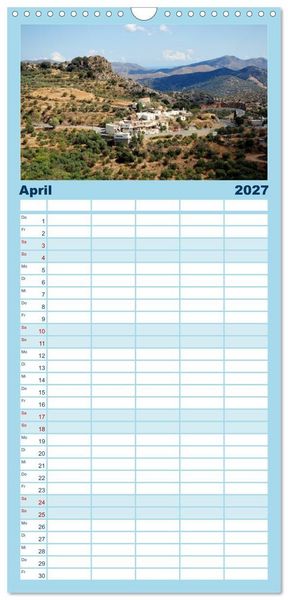 Produktbild: Familienplaner 2027 - Kreta - Griechischer Inseltraum mit 5 Spalten (Wandkalender, 21 x 45 cm) CALVENDO