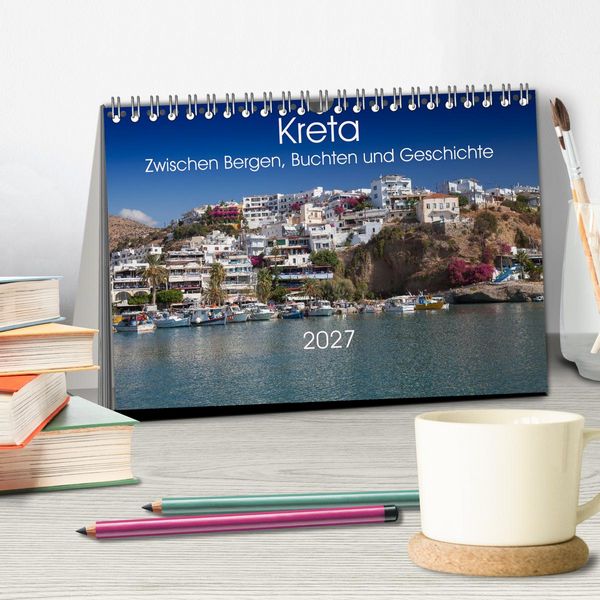 Produktbild: Kreta &ndash; Zwischen Bergen, Buchten und Geschichte (Tischkalender 2027 DIN A5 quer), CALVENDO Monatskalender