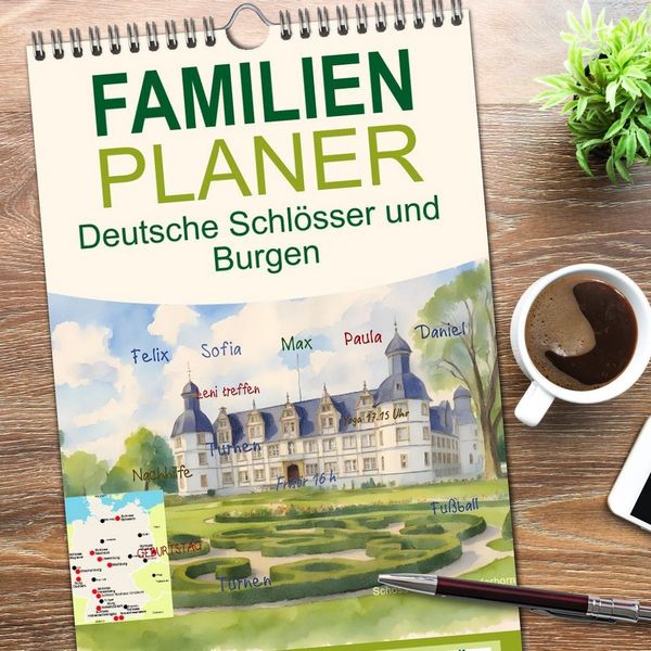 Produktbild: Familienplaner 2026 - Deutsche Schl&ouml;sser und Burgen mit 5 Spalten (Wandkalender, 21 x 45 cm) CALVENDO