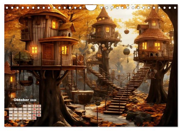 Produktbild: Baumh&auml;user - Traumhafte Luftschl&ouml;sser (Wandkalender 2026 DIN A4 quer), CALVENDO Monatskalender