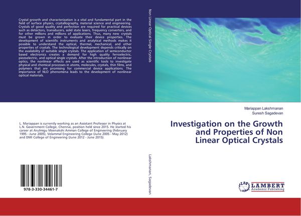 Produktbild: Investigation on the Growth and Properties of Non Linear Optical Crystals