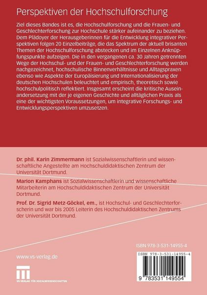 Produktbild: Perspektiven der Hochschulforschung