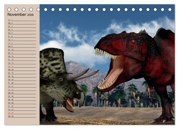 Produktbild: Dinosaurier. Urzeitliche Giganten (Tischkalender 2026 DIN A5 quer), CALVENDO Monatskalender