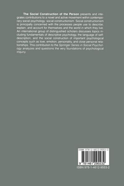 Produktbild: The Social Construction of the Person