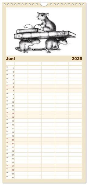Produktbild: Familienplaner 2026 - owls & friends 2026 mit 5 Spalten (Wandkalender, 21 x 45 cm) CALVENDO
